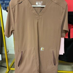 Carhartt Tan V-Neck Scrub Top